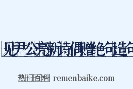 见尹公亮新诗偶赠绝句造句是什么意思的图片